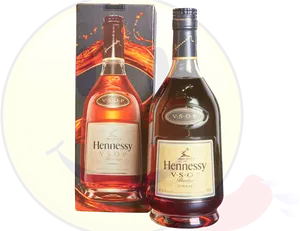 Hennessy V S O P Cognac Bottleand Box PNG image