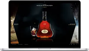 Hennessy X O Bottle Promotion Laptop Screen PNG image