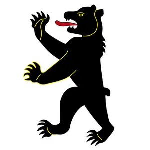 Heraldic Black Bear Rampant PNG image
