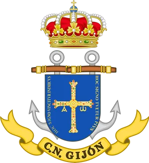 Heraldic Crestwith Anchorsand Crown PNG image