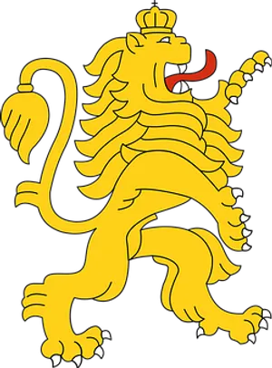 Heraldic Golden Lion Illustration