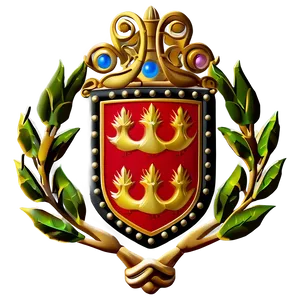Heraldic Laurel Crest PNG Fin76 PNG
