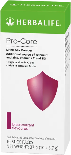 Herbalife Pro Core Drink Mix Powder Packaging PNG image