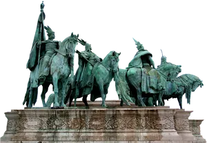 Heroes Square Budapest Statues PNG image