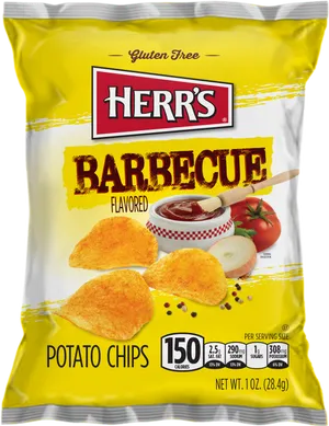 Herrs Barbecue Flavored Potato Chips Package PNG