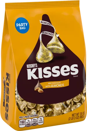 Hersheys Kisseswith Almonds Party Bag PNG