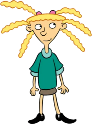 Hey Arnold Character Pigtails PNG image