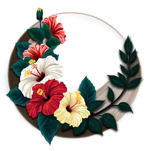 Hibiscus Flower Circle PNG Qju43 PNG