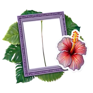 Hibiscus Frame PNG Mtd44