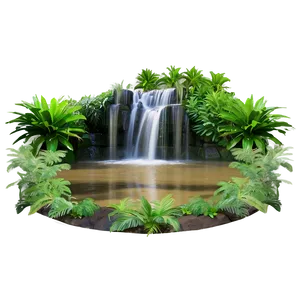 Hidden Waterfall Oasis Png Ghk47 PNG image
