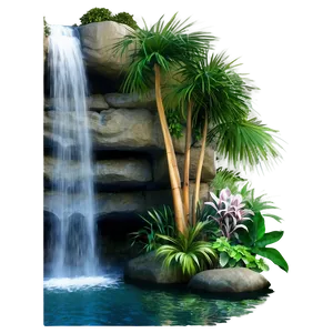 Hidden Waterfall Oasis Png Skt88 PNG image