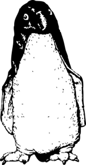 High Contrast Penguin Silhouette