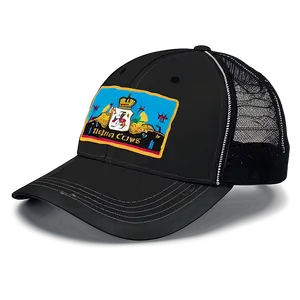 High Crown Black Trucker Hat PNG 06282024 PNG