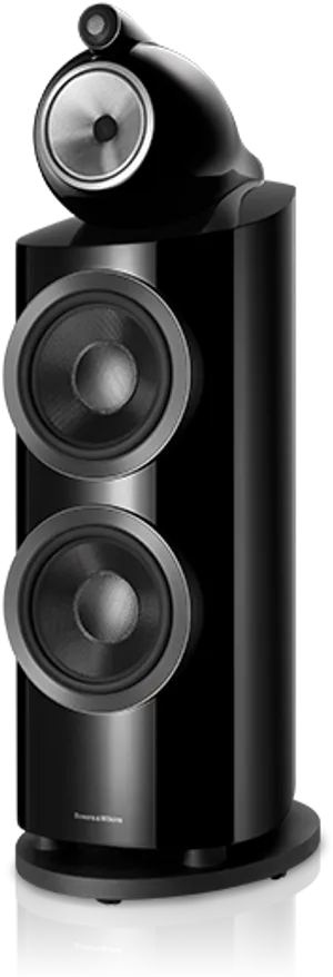 High End Black Floorstanding Speaker PNG image