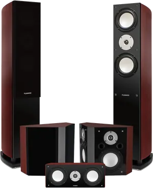 High End Home Theater Speaker Set PNG image