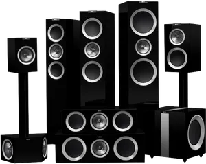 High End Home Theater Speaker System PNG image