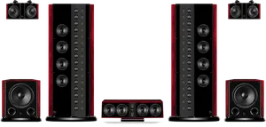 High End Home Theater Speaker System PNG image