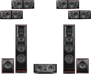 High End Surround Sound Speaker System PNG