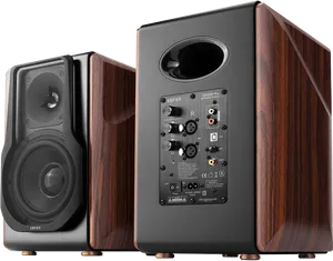 High End Wooden Speaker System PNG image