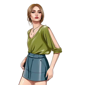 High Fashion Model Drawing PNG Ycu