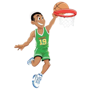 High Flying Cartoon Basketball Png 06212024 PNG image