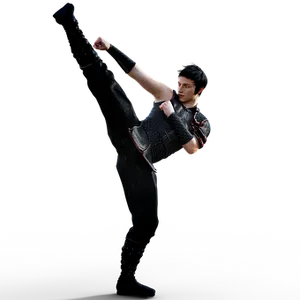 High Kick Warrior Action Pose