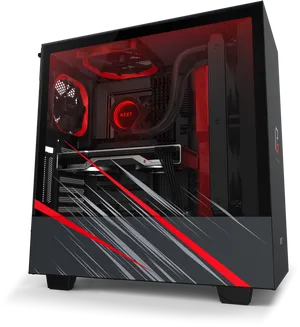 High Performance Gaming P C Red Accents PNG image