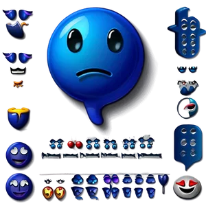 High-quality Blue Emojis Png Yhf PNG image