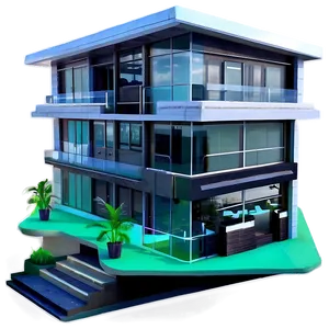 High-tech House Concept PNG Dsd89