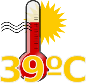 High Temperature Thermometer Illustration