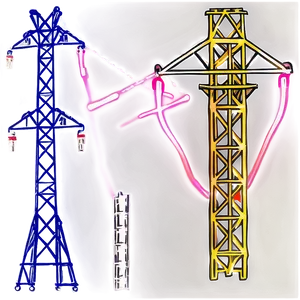 High Voltage Utility Pole Png 06262024 PNG image