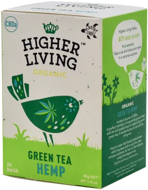 Higher Living Organic Green Tea Hemp Box PNG image