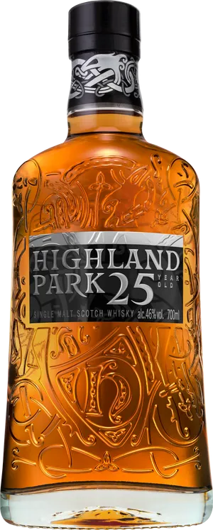 Highland Park25 Year Old Scotch Whisky Bottle PNG image