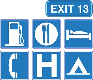 Highway Exit Services Signs PNG image