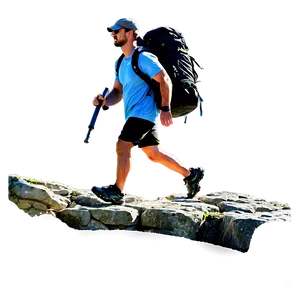 Hiker On Rocky Trail PNG 06262024