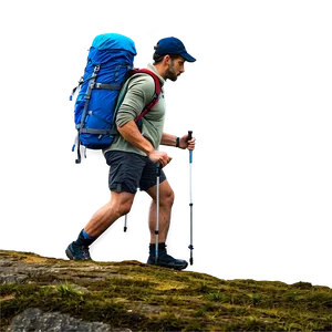 Hiker On Rocky Trail PNG 91