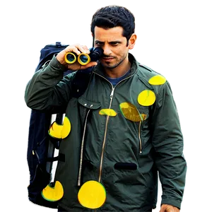Hiker With Binoculars PNG 06262024