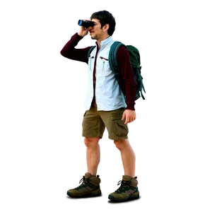 Hiker With Binoculars PNG 06262024