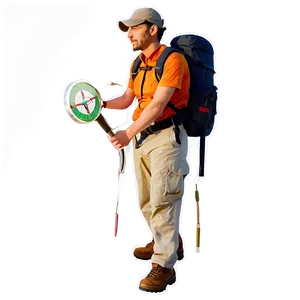 Hiker With Compass PNG 06262024