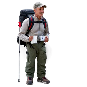 Hiker With Compass PNG Coo93