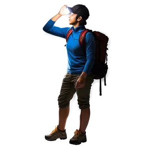 Hiker With Headlamp PNG 48
