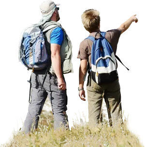 Hikers_ Looking_ Out_ Over_ Hilltop.png PNG image