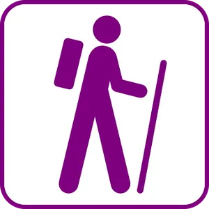 Hiking Pictogram Purpleand White PNG image
