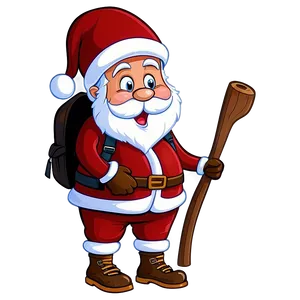 Hiking Santa Cartoon PNG 10 PNG
