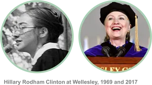 Hillary Clinton Wellesley College Thenand Now PNG image