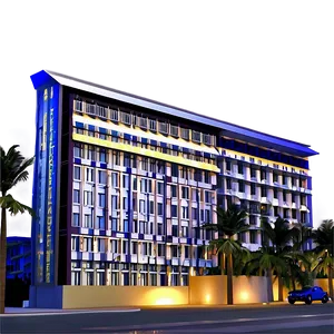 Hilton Hotel Night View Png Pqm21 PNG image