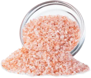 Himalayan Pink Salt Spilled From Glass Jar