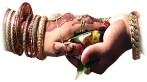 Hindu Bride Handwith Mehndiand Bangles PNG image