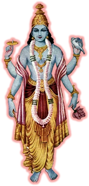 Hindu Deity Vishnu Traditional Art PNG image