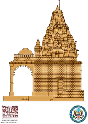 Hindu_ Temple_ Architectural_ Design PNG